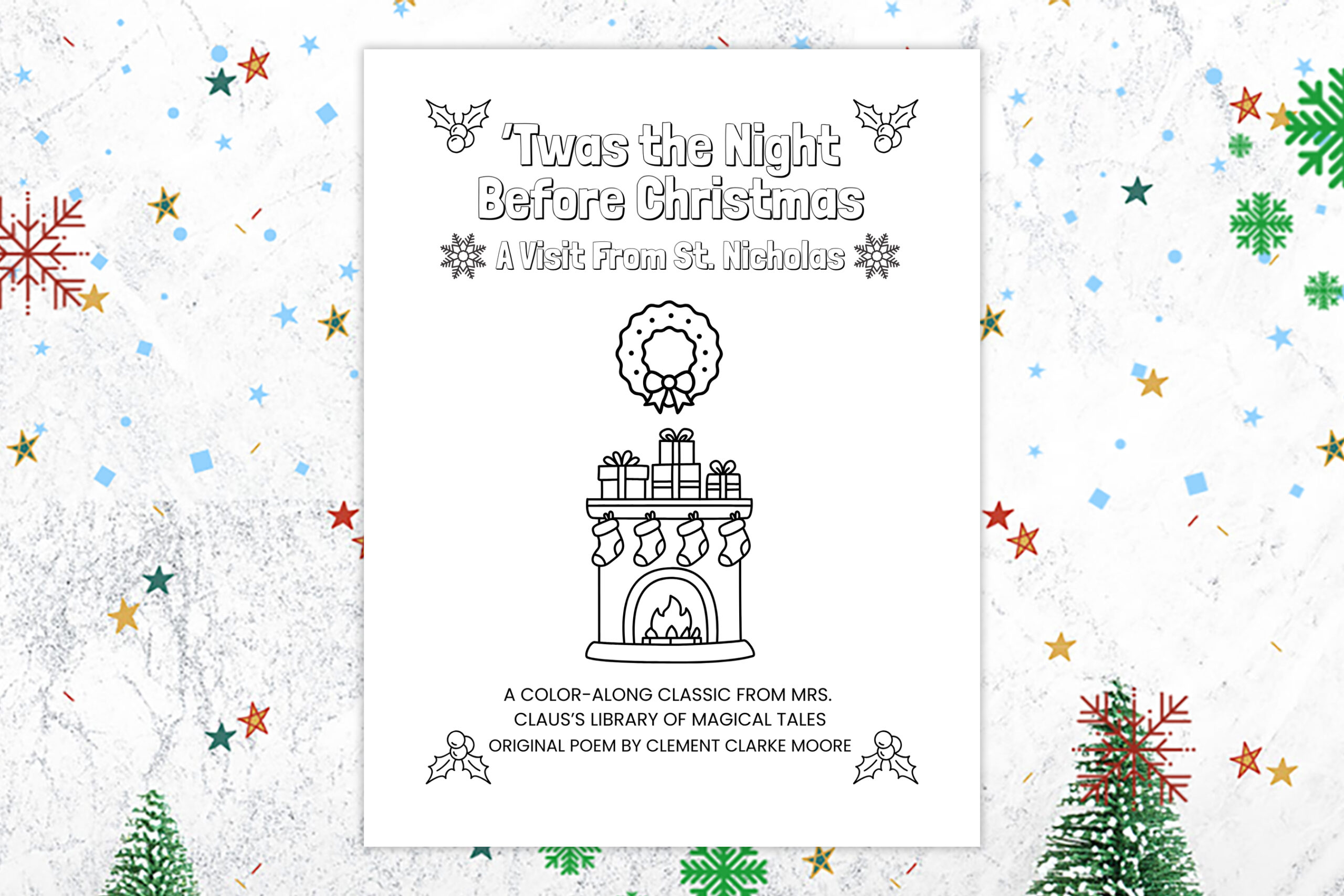 twas the night before christmas coloring book